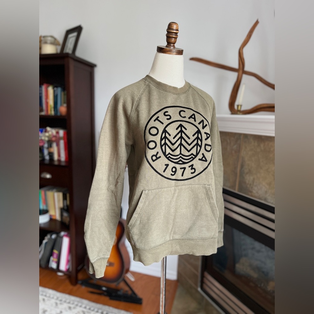 Roots Olive Green Crewneck Sweatshirt Size Extra Small